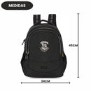 Mochila Costas Juvenil Harry Potter Preta Escudo Hogwarts Voltas Aulas Espaçosa Escola Estudo Passeio Viagem Escolar
