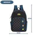 Kit Mochila De Costas e Estojo Triplo Super Mario Bros Luigi Nintendo Games Azul Infantil Escolar Volta As Aulas