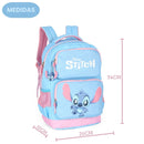 Mochila De Costas Stitch Disney Azul Rosa Desenho Escolar Infantil Menina Volta As Aulas Passeio Viagem