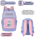 Mochila De Costas Stitch Disney Colorida Infantil Escolar Meninas Volta As Aulas Passeio Viagem Estudos