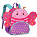 Kit Mochila de Costas Mala Bolsa Lancheira Térmica Infantil Menina Borboleta Rosa Criança Pets Clio Megalomania