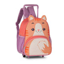 Mochila de Carrinho Rodinha Bolsa Infantil Menina Escolar Volta Aulas Pets Gato Girafa Vaca Clio Megalomania