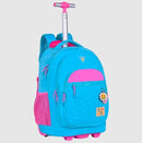 Mochila de Carrinho Rodinha Luluca Juvenil Rosa Lilás Azul Escolar Volta Aula Feminina Menina Youtuber Clio Megalomania
