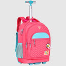 Mochila de Carrinho Rodinha Luluca Juvenil Rosa Lilás Azul Escolar Volta Aula Feminina Menina Youtuber Clio Megalomania