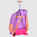 Mochila de Carrinho Rodinha Luluca Juvenil Rosa Lilás Azul Escolar Volta Aula Feminina Menina Youtuber Clio Megalomania
