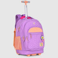 Mochila de Carrinho Rodinha Luluca Juvenil Rosa Lilás Azul Escolar Volta Aula Feminina Menina Youtuber Clio Megalomania