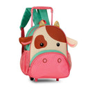 Mochila de Carrinho Rodinha Bolsa Infantil Menina Escolar Volta Aulas Pets Gato Girafa Vaca Clio Megalomania