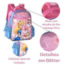 Mochila de Costas Mala Bolsa Alice no País das Maravilhas Rosa Infantil Feminino Escolar Clio Megalomania