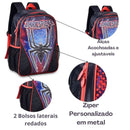 Mochila de Costas Mala Bolsa Dark Spider Homem Aranha Infantil Masculino Escolar Clio Megalomania