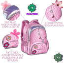 Mochila de Costas Bolsa Mala Duas Alças Rosa Feminino Juvenil Escolar Clio Megalomania