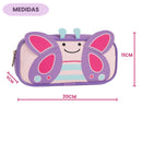 Necessaire Borboleta Roxo 3D Organização Viagem Presente Personalizada Menina Criança Juvenil Ponto Criativo
