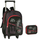 KIT Mochila de Carrinho e Estojo Box 100 Pens 36 Elástico One Piece Volta as Aulas Juvenil Escolar