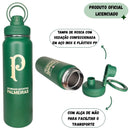 Garrafa Térmica de Time Palmeiras de Metal Verdão Aço Inox Presente Verde de Rosca 850ML Água Chá Ponto Criativo