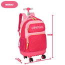 Mochila de Carrinho UP4YOU 360° Juvenil Escolar Meninas Volta às Aulas Rodinhas Alça Notebook Espaçosa