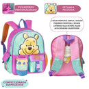 Mochila De Costas Ursinho Pooh Espaçosa Organização Escolar Material Rosa Feminino Meninas Colorido