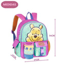 Mochila De Costas Ursinho Pooh Espaçosa Organização Escolar Material Rosa Feminino Meninas Colorido
