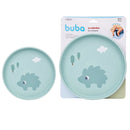 Pratinho Silicone Verde Ventosa Cloudy Bebê Infantil Introdução Alimentar Mamãe BPA Free Maternidade Buba