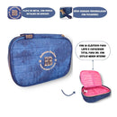 Estojo Box Rebecca Bonbon Com Organizador Escolar Meninas Cor Azul Jeans Clio