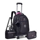 Kit Mochila Carrinho Rebecca Bonbon Preto Lancheira Térmica Estojo Box Juvenil Escolar Meninas Feminino Clio Megalomania