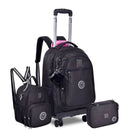 Kit Mochila Carrinho Rebecca Bonbon Preto Lancheira Térmica Estojo Box Juvenil Escolar Meninas Chaveiro Clio Megalomania