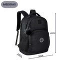 Mochila Costas Rebecca Bonbon Preta Juvenil Meninas Escolar Faculdade Grande Reforçada Clio