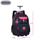 Mochila de Carrinho Rodinhas Rebecca Bonbon Rosa Roxo Preta Juvenil Escolar Feminina Notebook