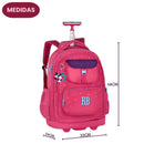Mochila de Carrinho Rodinhas Rebecca Bonbon Rosa Roxo Preta Juvenil Escolar Feminina Notebook