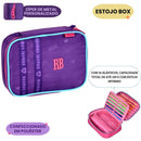 Kit Mochila De Carrinho e Estojo Box Rebecca Bonbon Roxo Escolar Juvenil Estiloso Volta As Aulas Feminino