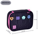 Kit Mochila De Costas e Estojo Box Rebecca Bonbon Preto Escolar Feminino Juvenil Estiloso Volta As Aulas