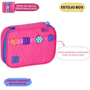 Kit Mochila De Costas e Estojo Box Rebecca Bonbon Rosa Estiloso Juvenil Escolar Feminino Volta As Aulas