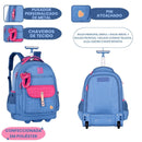 Mochila de Carrinho Rebecca Bonbon Rodinhas Escolar Juvenil Menina Volta as Aulas Viagem Passeio