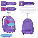 Mochila de Carrinho Rebecca Bonbon Rodinhas Escolar Juvenil Menina Volta as Aulas Viagem Passeio