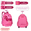 Mochila de Carrinho Rebecca Bonbon Rodinhas Escolar Juvenil Menina Volta as Aulas Viagem Passeio