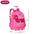 Mochila de Carrinho Rebecca Bonbon Rodinhas Escolar Juvenil Menina Volta as Aulas Viagem Passeio