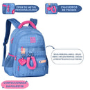 Kit Mochila De Costas e Estojo Box Azul Rebecca Bonbon Escolar Feminino Juvenil Volta As Aulas Estudos