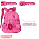 Kit Mochila De Costas e Estojo Box Rosa Rebecca Bonbon Escolar Feminino Juvenil Volta As Aulas Estudos