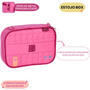 Kit Mochila De Costas e Estojo Box Rosa Rebecca Bonbon Escolar Feminino Juvenil Volta As Aulas Estudos