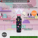Garrafa Térmica Rebecca Bonbon 500ml Juvenil Feminino Resistente Estilosa Prática Escola Academia Passeio Água Bebida