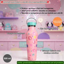 Garrafa Térmica Rebecca Bonbon 500ml Juvenil Feminino Resistente Estilosa Prática Escola Academia Passeio Água Bebida