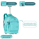 Mochila de Carrinho Rebecca Bonbon Rodinhas Menina Juvenil Escolar Volta as Aulas Resistente Viagem