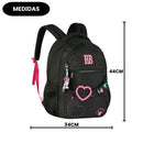 Mochila de Costas Rebecca Bonbon Preta Escolar Volta as Aula Juvenil Adolescente Espaçosa Resistente