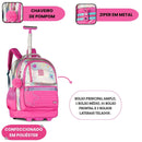 Mochila de Carrinho Rebecca Bonbon Rosa Holográfica Volta Aulas Notebook Espaçosa Juvenil Feminina