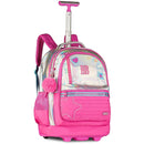 Mochila de Carrinho Rebecca Bonbon Rosa Holográfica Volta Aulas Notebook Espaçosa Juvenil Feminina