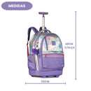 Mochila de Carrinho Rebecca Bonbon Rosa Holográfica Volta Aulas Notebook Espaçosa Juvenil Feminina
