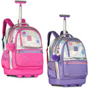 Mochila de Carrinho Rebecca Bonbon Rosa Holográfica Volta Aulas Notebook Espaçosa Juvenil Feminina