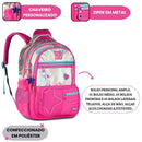 Kit Mochila De Costas e Lancheira Térmica Holográfica Rebecca Bonbon Rosa Feminino Escolar Juvenil