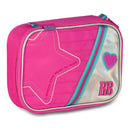 Kit Mochila de Costas e Estojo Box 100 Pens Rosa Holográfica Rebecca Bonbon Youtuber Escolar Aulas Juvenil Feminino