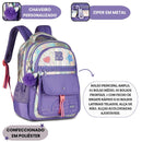 Mochila de Costas Rebecca Bonbon Holográfica Roxa Escolar Juvenil Feminino Volta as Aulas Viagem