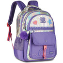 Kit Mochila De Costas e Estojo Box 100 Pens Holográfico Rebecca Bonbon Roxo Juvenil Escolar Feminino Clio