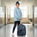 Mochila de Carrinho Rebecca Bonbon Jeans Escolar Rodinhas Juvenil Feminina Volta as Aulas Passeio